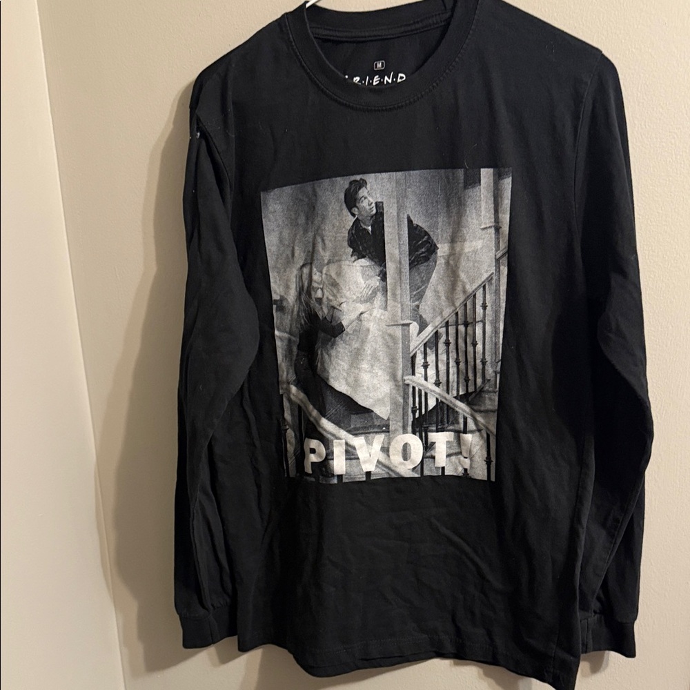 Iconic FRIENDS Pivot Graphic Black Long Sleeve Shirt